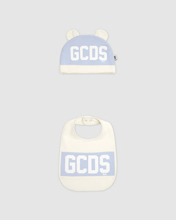 Gcds Logo band Two-Piece Baby Set: Unisex Playsuits and Gift Set Baby Blue | GCDS